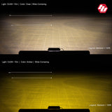 Barre lumineuse LED de 50 pouces, modèle de conduite large ambre, série OnX6, conceptions Baja