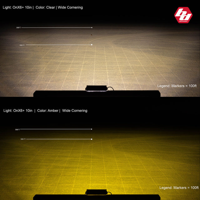 Barre lumineuse LED de 50 pouces, modèle de conduite large ambre, série OnX6, conceptions Baja
