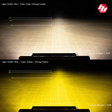Barre lumineuse LED de 50 pouces, modèle de conduite large ambre, série OnX6, conceptions Baja