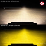 Barre lumineuse LED de 50 pouces, modèle de conduite large ambre, série OnX6, conceptions Baja