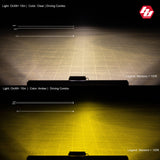 Barre lumineuse LED de 50 pouces, modèle de conduite large ambre, série OnX6, conceptions Baja