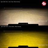 Barre lumineuse LED de 50 pouces, modèle de conduite large ambre, série OnX6, conceptions Baja