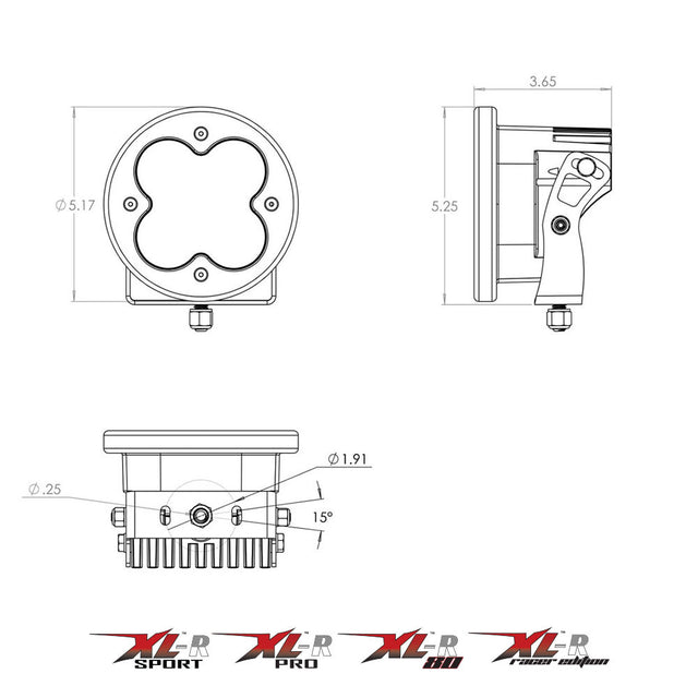 Les modules de lumière LED ont une lentille ambre pour repérer chaque XL R 80 dans les virages larges Baja Designs