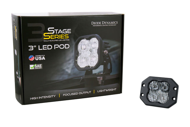 Stage Series 3" Ss3 Blanc Led Pod Encastré (Paire) 