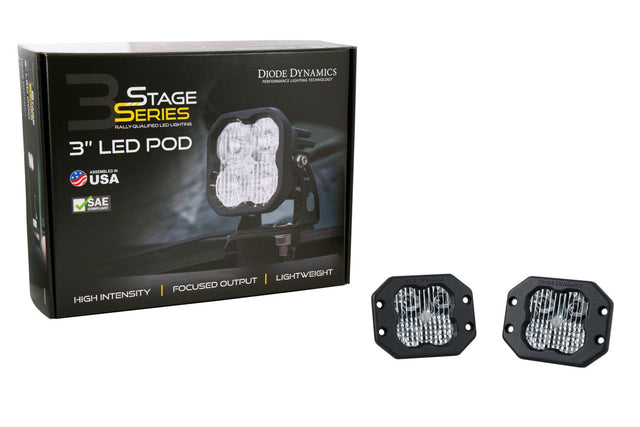 Stage Series 3" Ss3 Blanc Led Pod Encastré (Paire) 