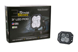 Stage Series 3" Ss3 Blanc Led Pod Encastré (Paire) 