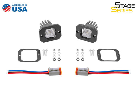 SSC1 White SAE Fog Flush Mount LED Pod (pair)