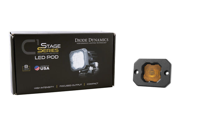SSC1 Yellow SAE Fog Flush Mount LED Pod (one)