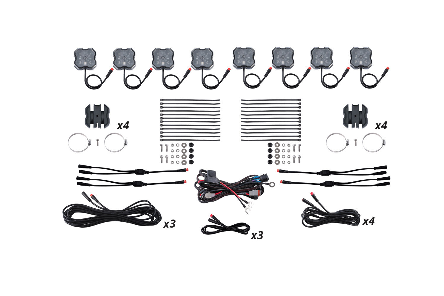 Stage Series Universal Rock Light SXS Installer Kit (8-pack)