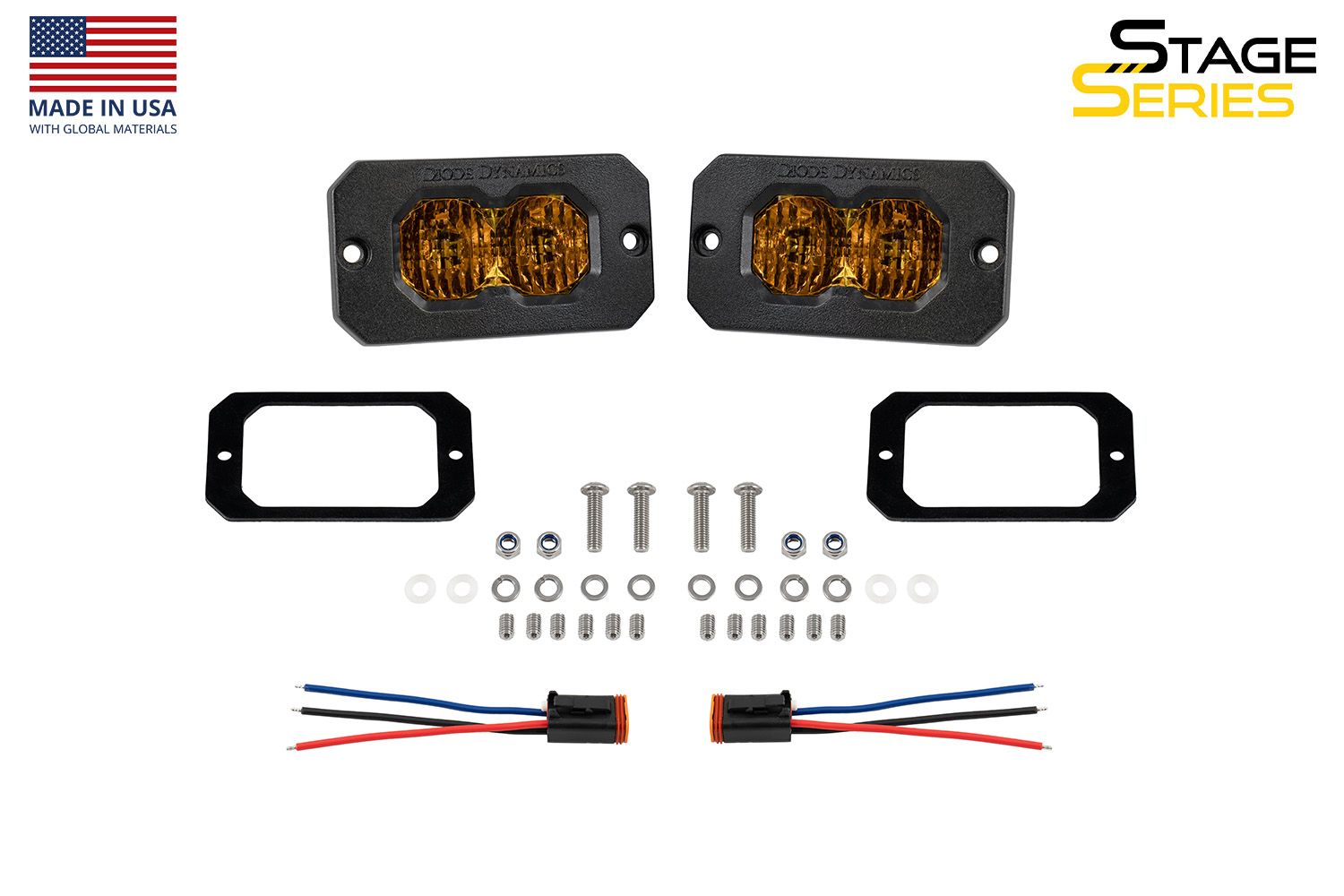 Stage Series C2 2" Sae/Dot Jaune Pod Led encastré (paire)