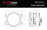 Phares antibrouillard de type M de la série Elite (paire) 