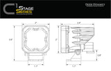 Stage Series C1 1" Sae/Dot Jaune Module Led Encastré (Paire) 