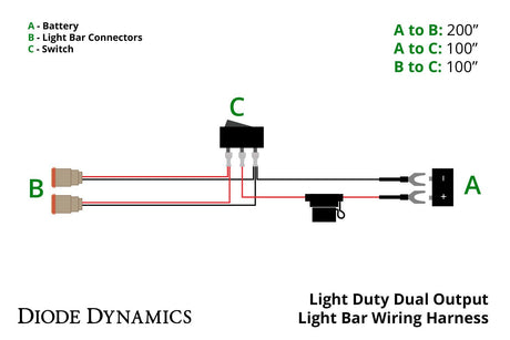 Light Duty Dual Output 2-Pin Offroad Wiring Harness