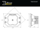 Stage Series 3" Ss3 Blanc Led Pod Encastré (Paire) 