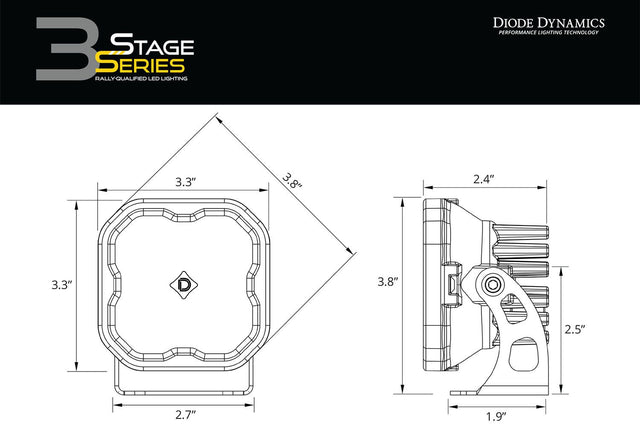 SS3 SAE Yellow Sport LED Pod (pair)