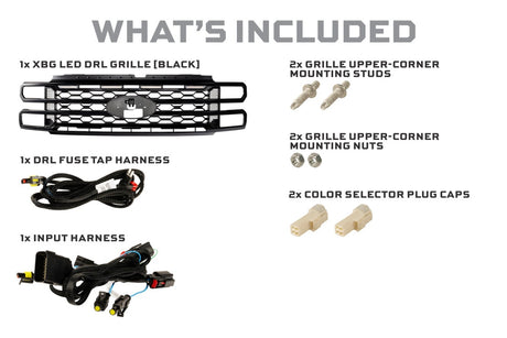 2023+ Ford Super Duty XBG LED DRL Grille (Black)