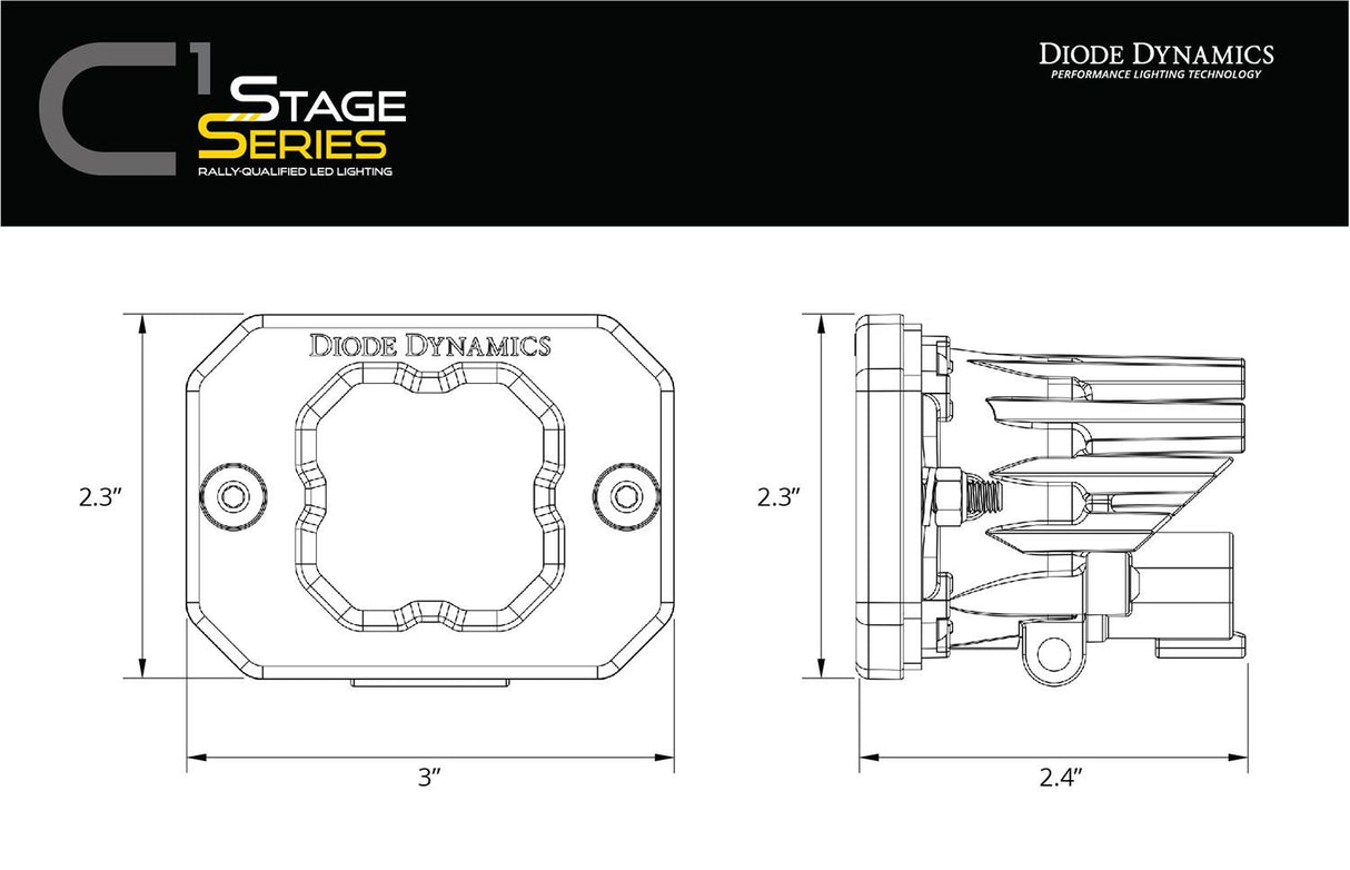 Stage Series C1 1" Sae/Dot Jaune Module Led Encastré (Paire) 