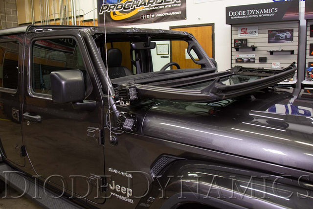 2018-2025 Jeep JL Wrangler Cowl Mount LED Brackets