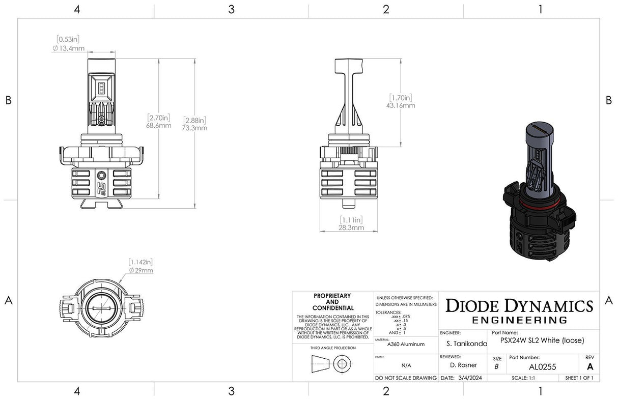5202/PSX24W SL2 LED Bulbs (pair)