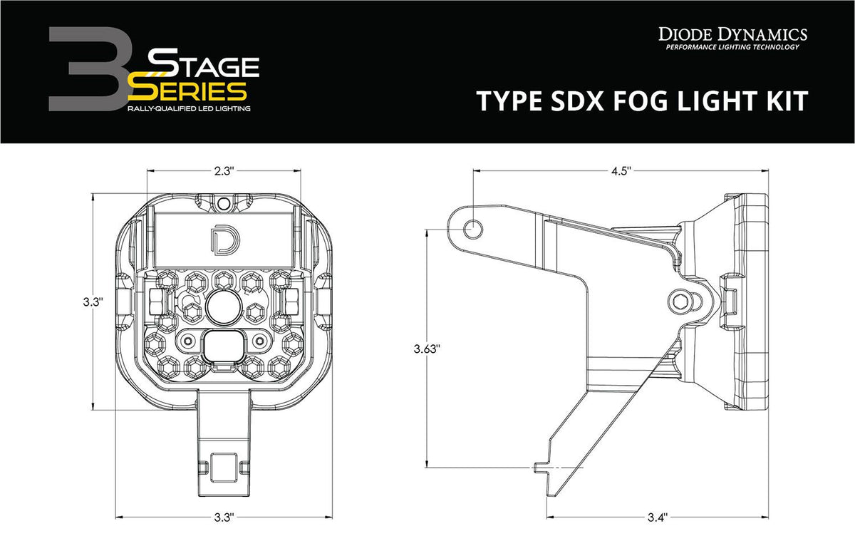 Kit de feux antibrouillard SS3 SAE Type SDX