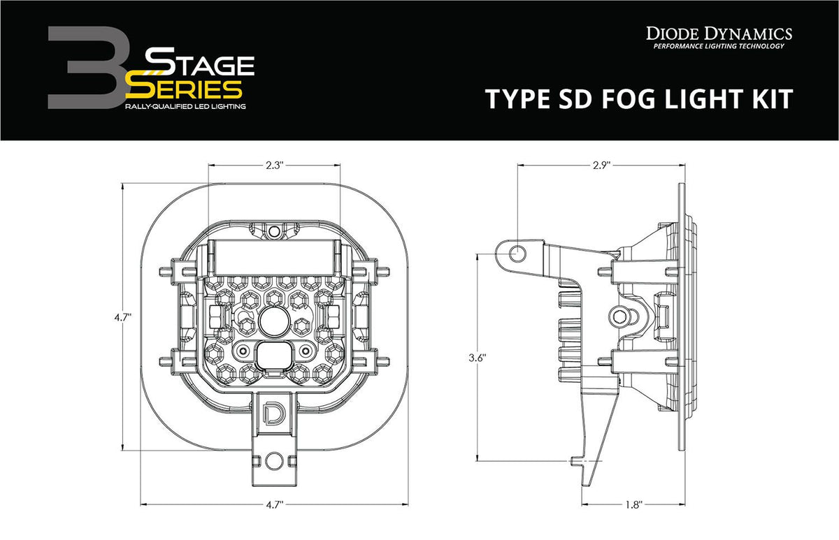 Kit de feux antibrouillard SS3 SAE Type SD