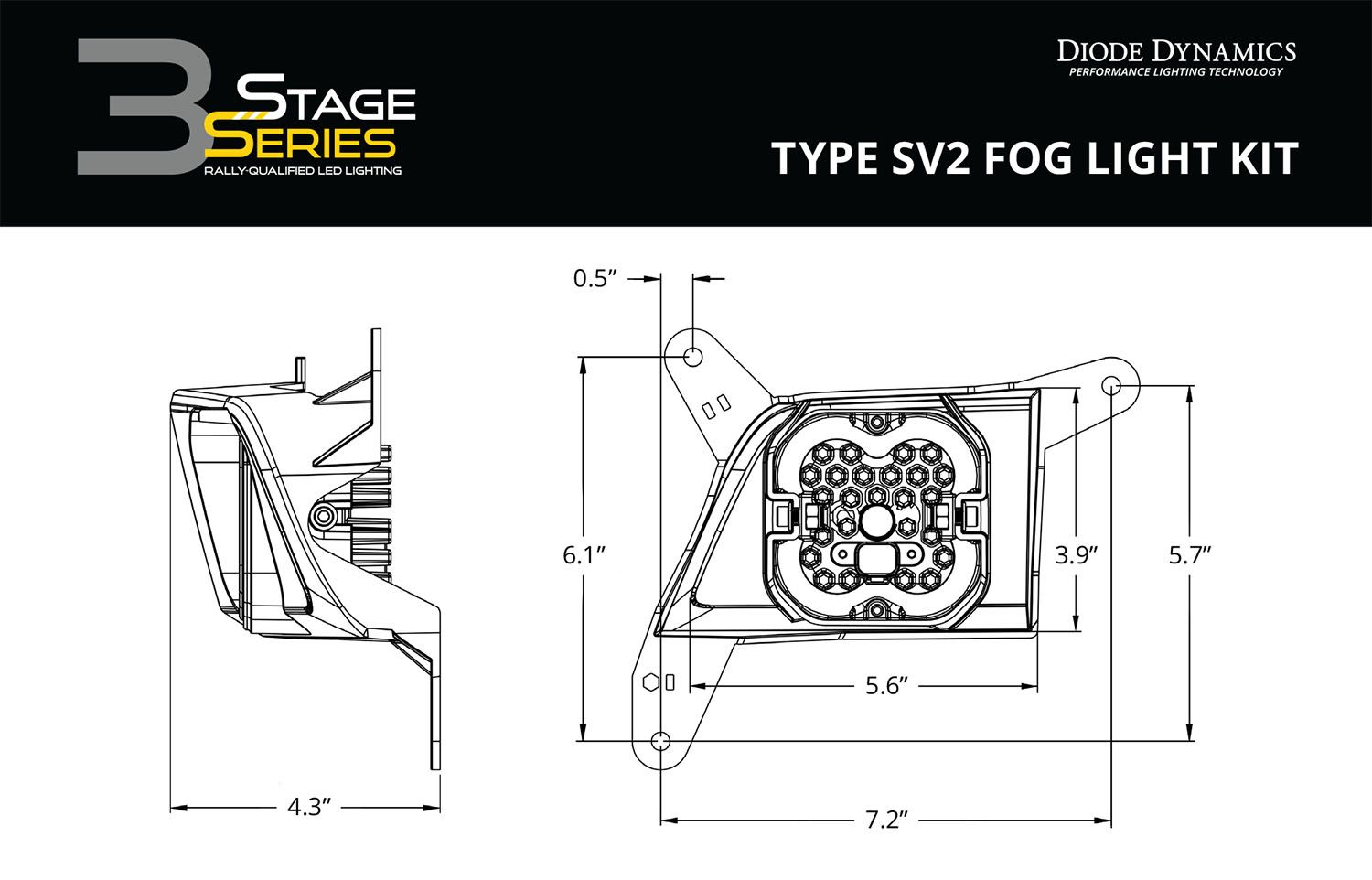 SS3 SAE Type SV2 Fog Light Kit