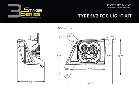 SS3 SAE Type SV2 Fog Light Kit