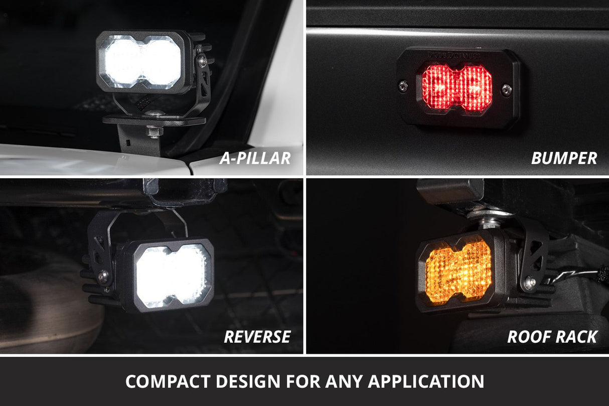 C2 2.0 White Max Flush Mount LED Pod (pair)