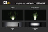 C2 2.0 White Max Flush Mount LED Pod (pair)