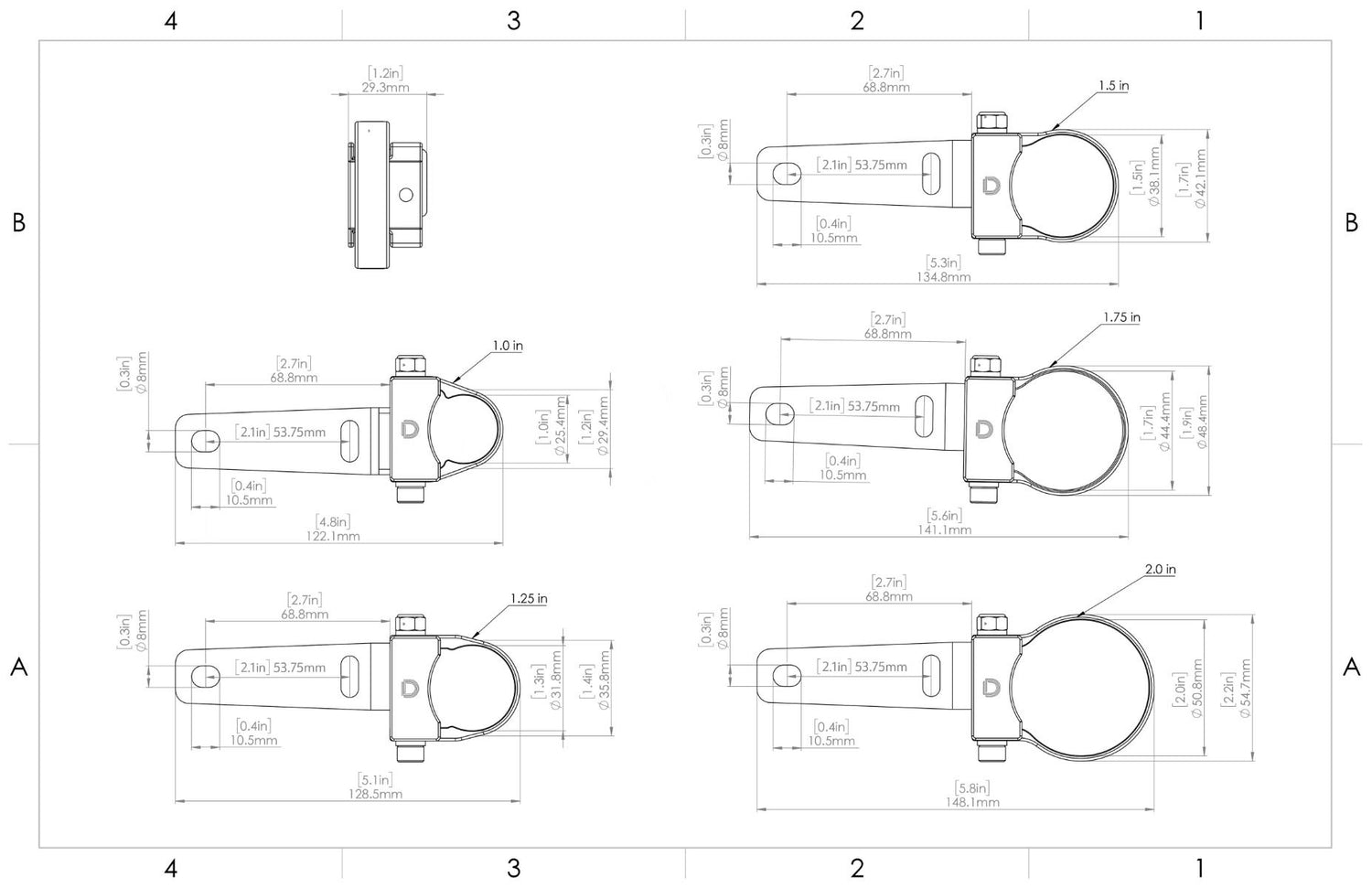 Stage Series Universal Roll Bar Mount Kit (one)